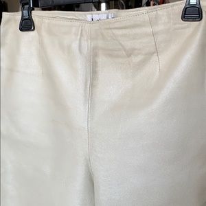 Leather pants Cream White color